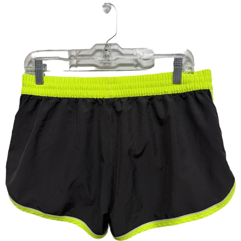 Under Armour HeatGear Running Shorts Gray Neon Yellow Women's Medium Gym Athlete - Picture 4 of 6